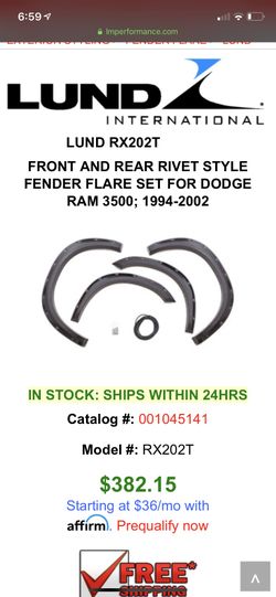 94-01 Dodge Ram 1500, 2500, 3500 Lund rivet style flares