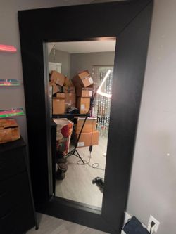 Dark brown floor mirror