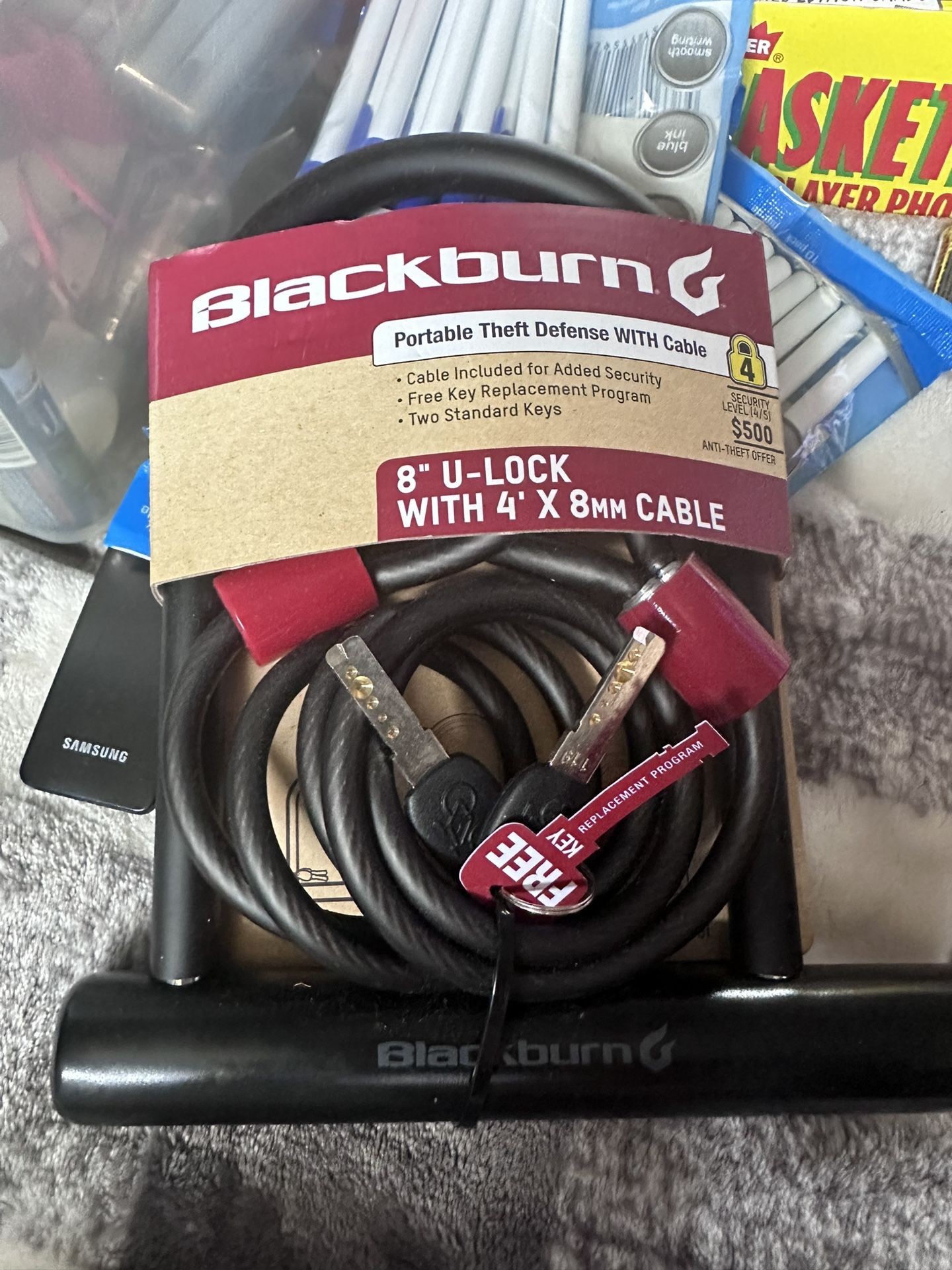 Bike Lock Blackburn Portable Theft Defense 8” U-lock New in Package