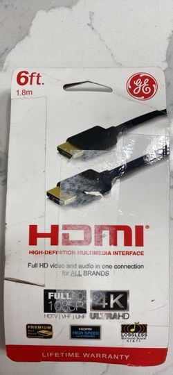 GE 6ft HDMI Cable 4K High Speed