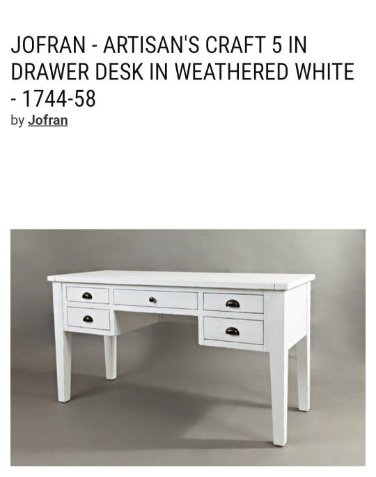 Artisan Craft Weathered White 5-drawer Desk by Jofran