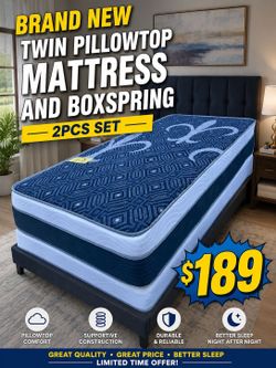 🟢NEW TWIN PILLOWTOP SET $189