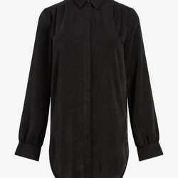 Express Pleated Shoulder Tunic - Black - Size S