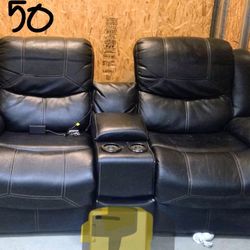 reclining console loveseat
