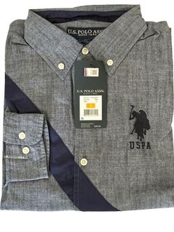 U.S. Polo ASSN. Grey Collared Button Up Shirt