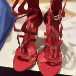 Red  Suede Heel