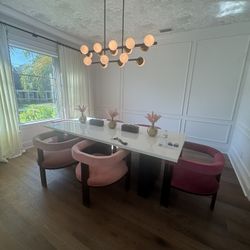 8 Pink Velvet Chairs 