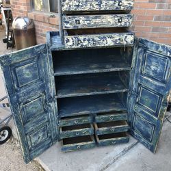 Primitive Antique Cabinet With Drawers