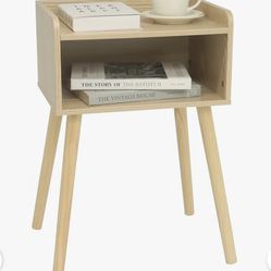 Wood End Table Nightstand  Set Of 2 Modern 