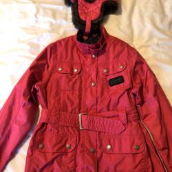 BARBOUR Girls Waterproof Jacket & Hat 12-13Y Like New