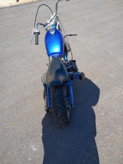 Mini chopper blue on blue it has the 212cc predator motor it's fast