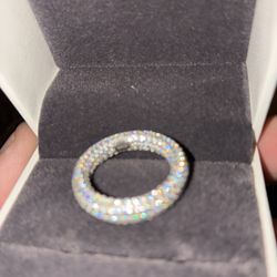 Solid 925 Silver Iced Out Moissanite Ring 