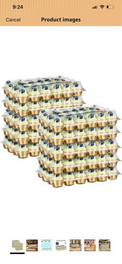 24 Pack x 10 Sets Count Cupcake Containers, Plastic Disposable Cupcake Boxes Holder, Stackable Clear Cupcake Carrier with High Tall Dome Lid