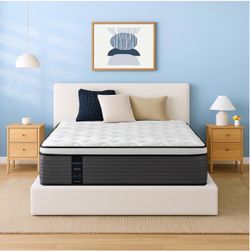 10 inch queen mattress Medium Firm Memory Foam Hybrid Mattress new in box
