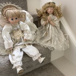 Porcelain Angel Dolls - 2 Vintage Beautiful Dolls 