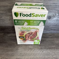 FoodSaver  Vacuum Seal 5 Rolls Combo Pack 2- 8" & 3- 11" Rolls Clear - NEW