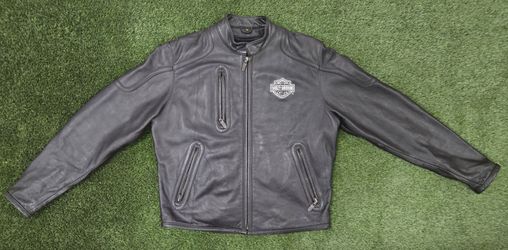 Harley-Davidson Racing Cowhide Leather Jacket – Men's Pre-Owned Motorcycle Sz M