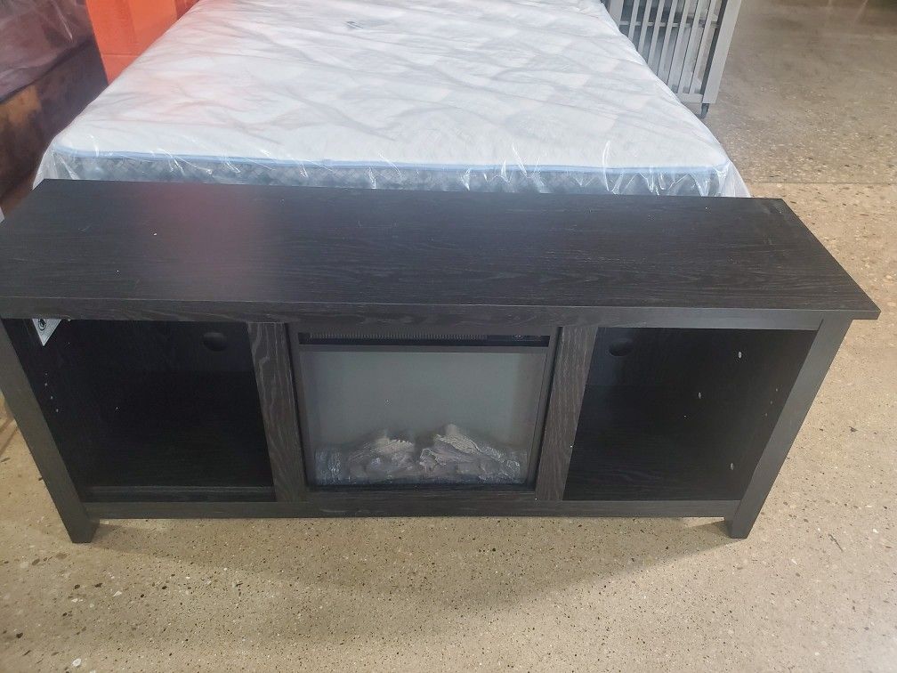 Black Fireplace TV Stand 