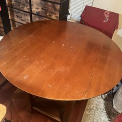Wood table and chairs. 