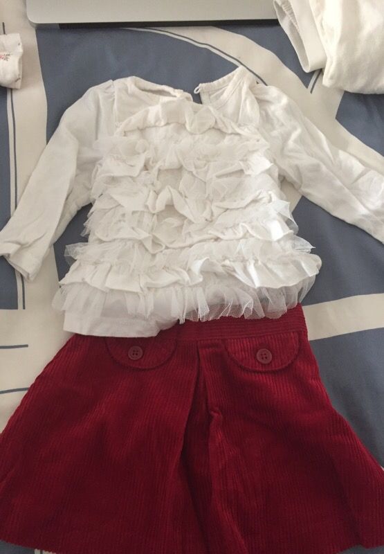 Baby gap onesie and curduroy Janie & Jack skirt
