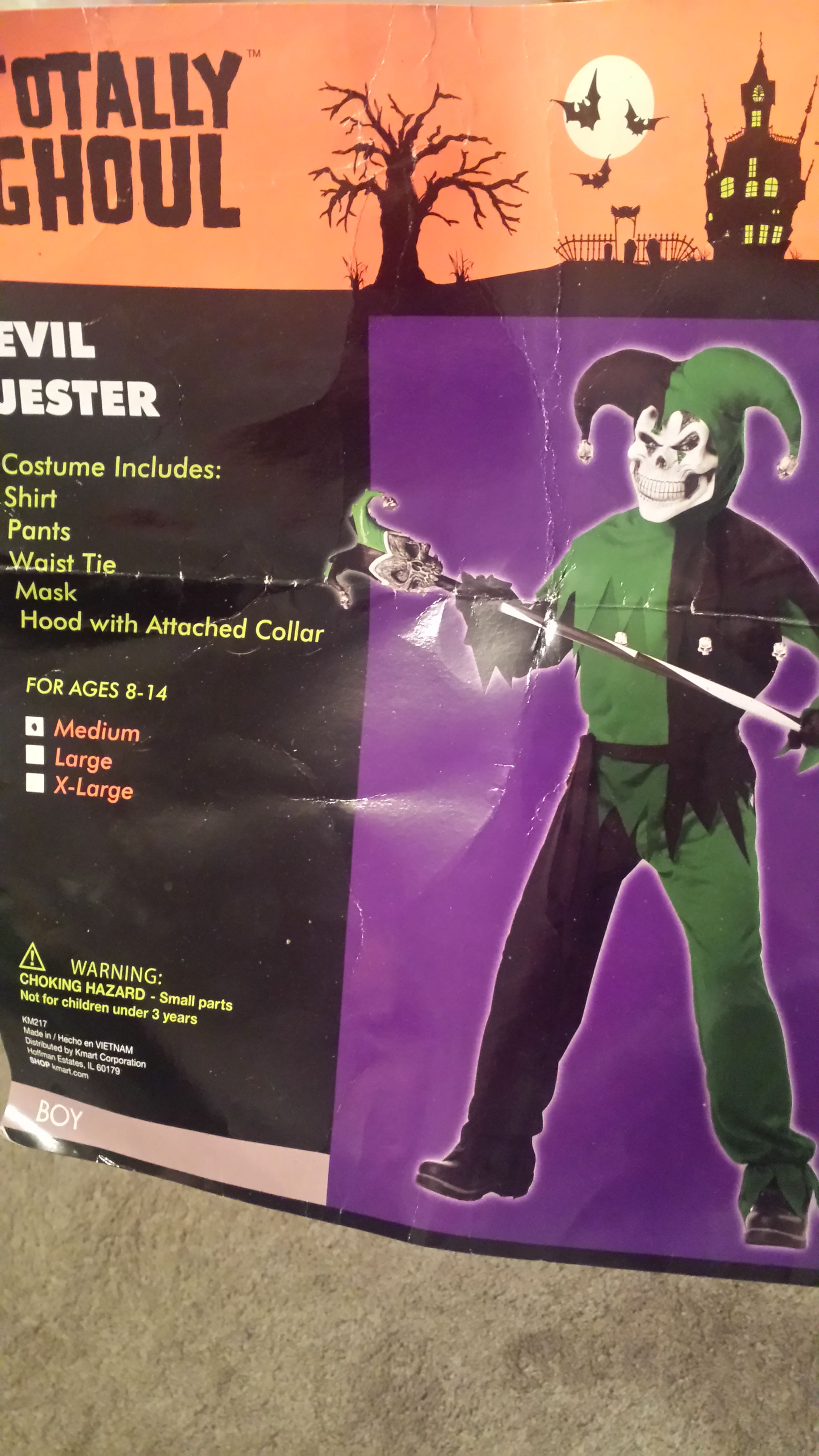 Evil jester Halloween costume size medium boys