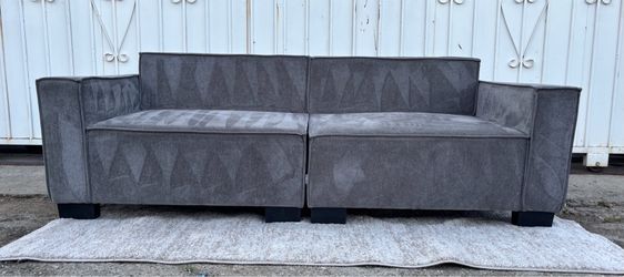 Grey Modular Sectional Sofa Modern Deep Seat Couch Low Profile