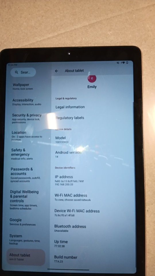 Onn Tablet 8 Inc