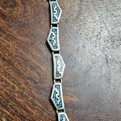 Alpaca Mexico Silver Turquoise Jewelry Bracelet