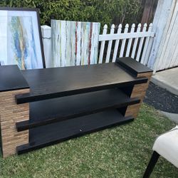 TV console with side storage 