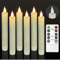 PChero Flameless Flickering Taper Candles with Remote 