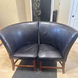 2 Black Dining Room Table End Chairs