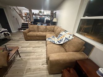 Tan Leather Sectional Sofa