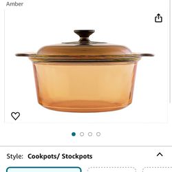 3.5 liter pyrex amber glass stockpot