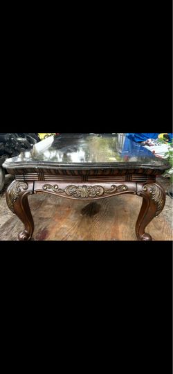 Long marble coffee table