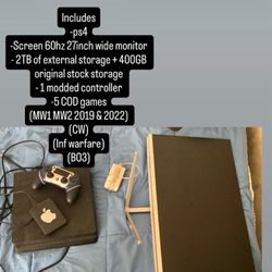 PS4 With Monitor And Games 