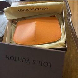 Pristine Vintage Louis Vuitton Demi Lune Pochette | Orange Epi Leather