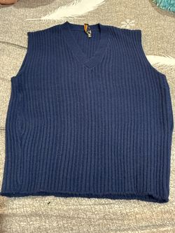Vintage JC Penney Towncraft Men’s XL Navy Blue Ribbed Sweater Vest