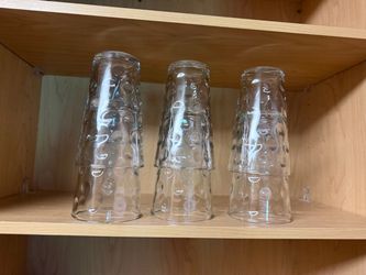 Clear Glass Drinking Glasses Set of 6