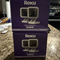 Roku Indoor Camera for Home Security, 2-Pack - Wired Security Camera with 1080p HD Color Night Visio