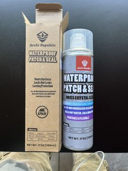 Waterproof Patch & Seal Rubberized Sealant Spray, Gray Bottle, 17 Ounce