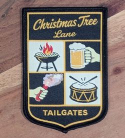 LAFC PATCH TAILGATE CULTURE BBQ BEER FLARE DRUM LOS ANGELES CREST JACKET VEST SHIRT HAT SCARF