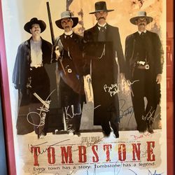 Tombstone Movie Poster-Autographed And Framed