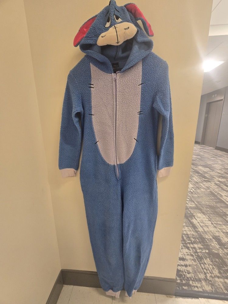 Disney - Eeyore Womens Sleepwear Winnie the Pooh One Piece Zipup Small (4-6) Costume