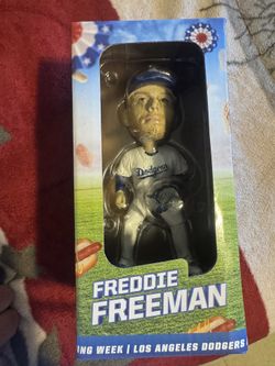 Freddie Freeman Los Angeles Dodgers bobblehead, likely a 2024 limited edition opening week or World Series commemorative collectible