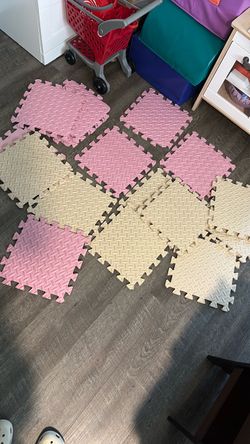 Foam Tiles for Baby Toddler Pink and Beige