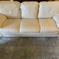 3 Seat Leather Couch With Chair And Ottoman