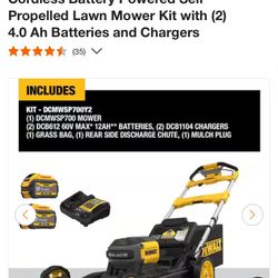 FLEXVOLT 2x60V MAX 21 in. Cordless Battery Powered Self Propelled Lawn Mower Kit with (2) 4.0 Ah Batteries and Chargers