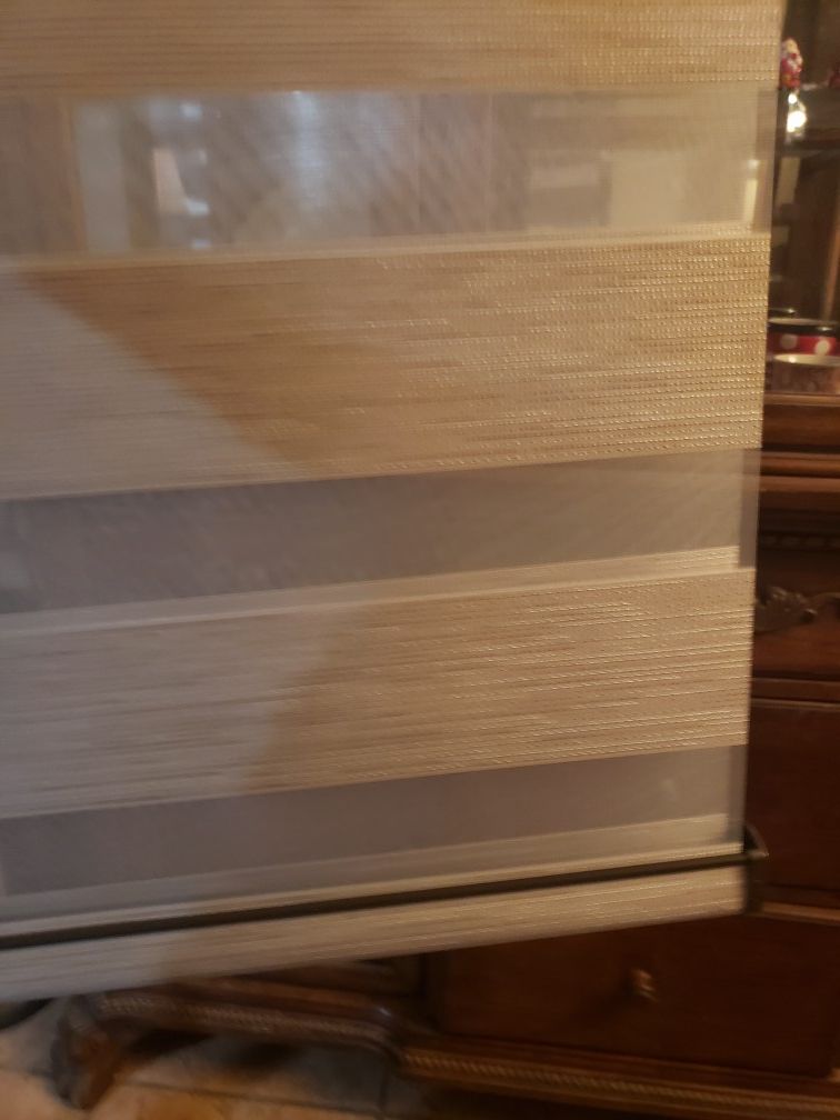 #134 LEVOLOR BANDED SHADES CASSETTE MOUNT ROLLER MOTORIZED SHADES . SET OF (3) SHADES PRICE FOR EACH BLIND. OPEN LISTING TO VIEW MORE NEW BLINDS