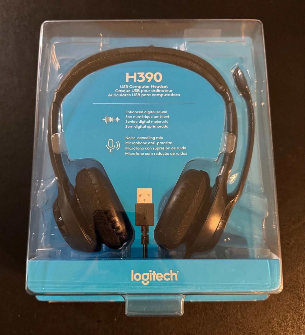 Logitech H390 Black Over the Ear USB Computer Headset Brand New