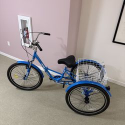 Adult Tricycle - Blue - w/Basket